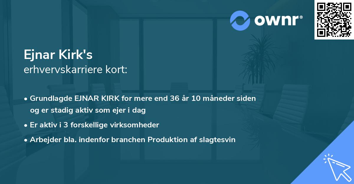 Ejnar Kirk's erhvervskarriere kort