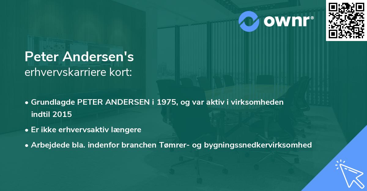 Peter Andersen's erhvervskarriere kort