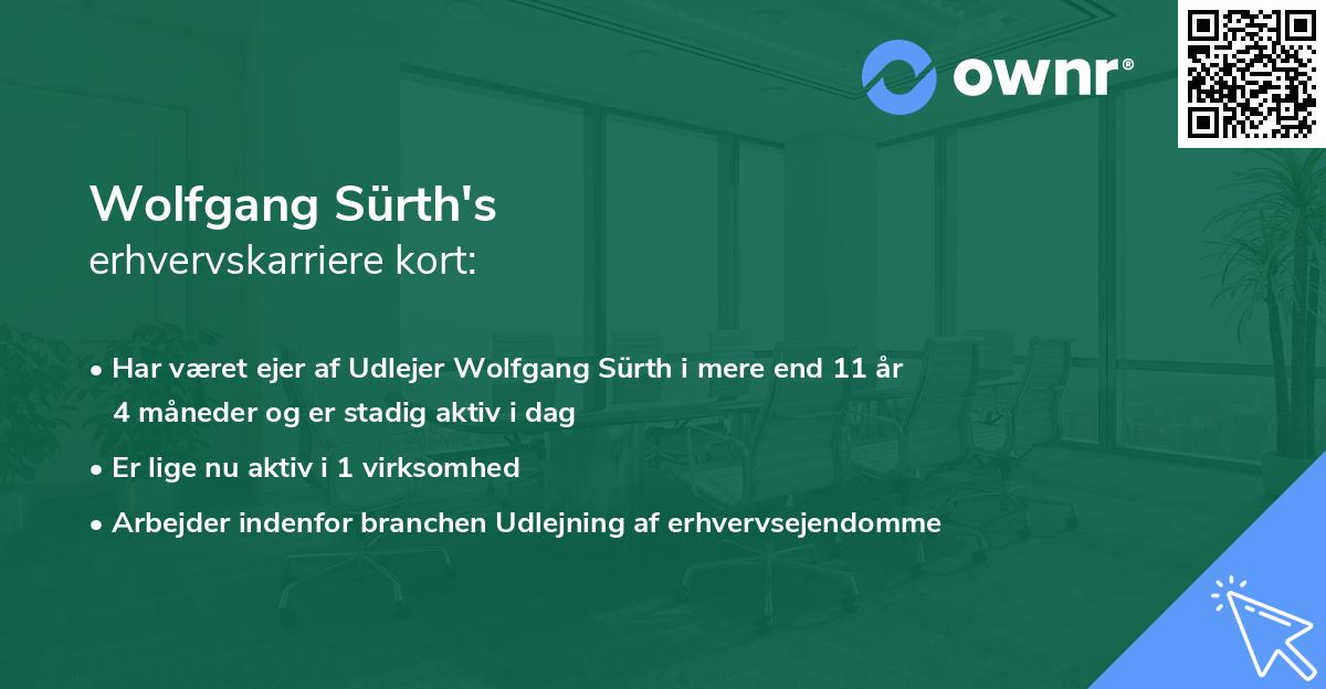 Wolfgang Sürth's erhvervskarriere kort