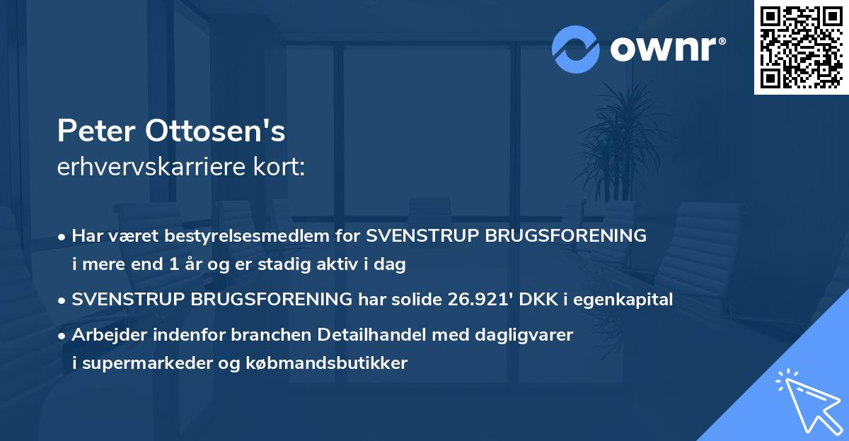 Peter Ottosen's erhvervskarriere kort