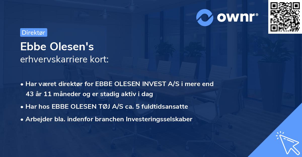 Ebbe Olesen's erhvervskarriere kort