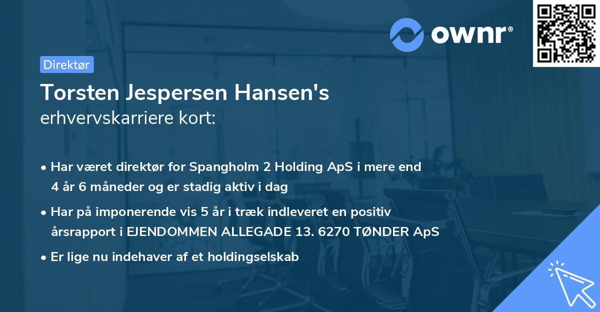 Torsten Jespersen Hansen's erhvervskarriere kort