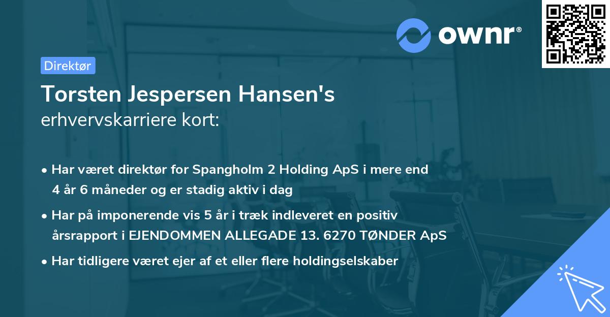 Torsten Jespersen Hansen's erhvervskarriere kort