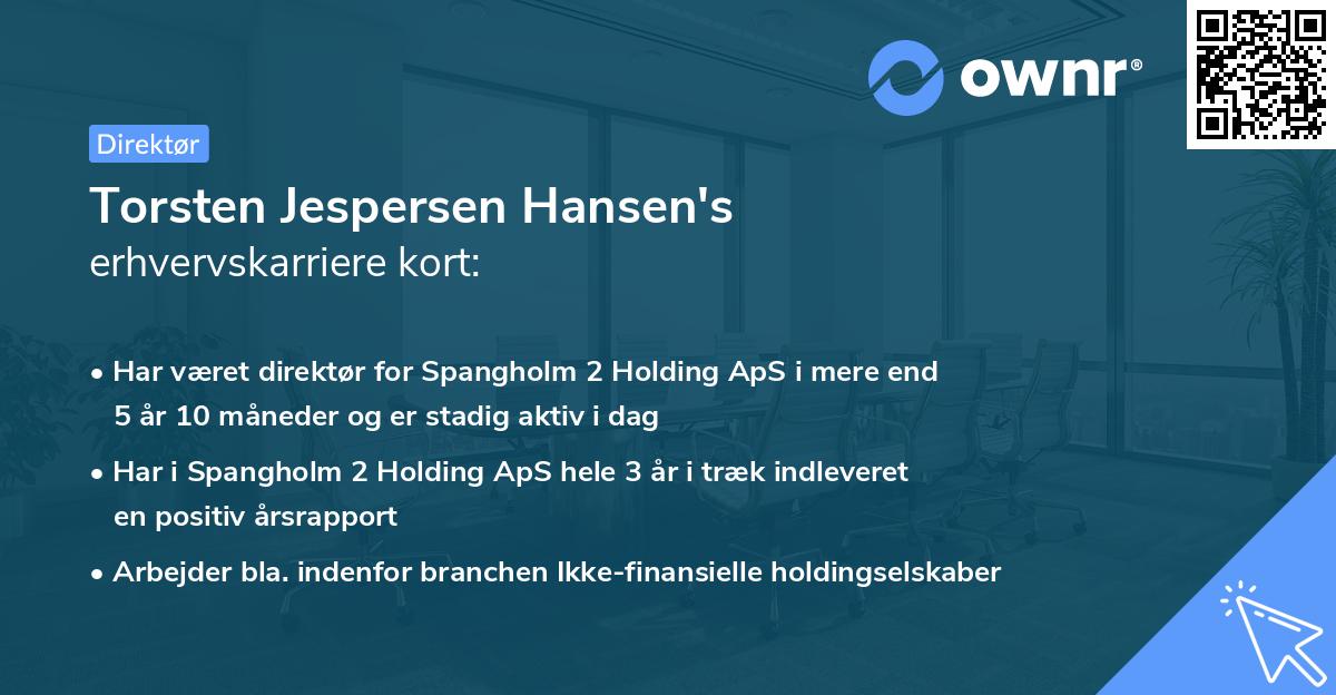 Torsten Jespersen Hansen's erhvervskarriere kort