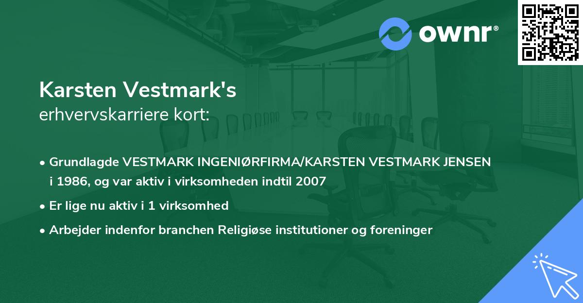 Karsten Vestmark's erhvervskarriere kort