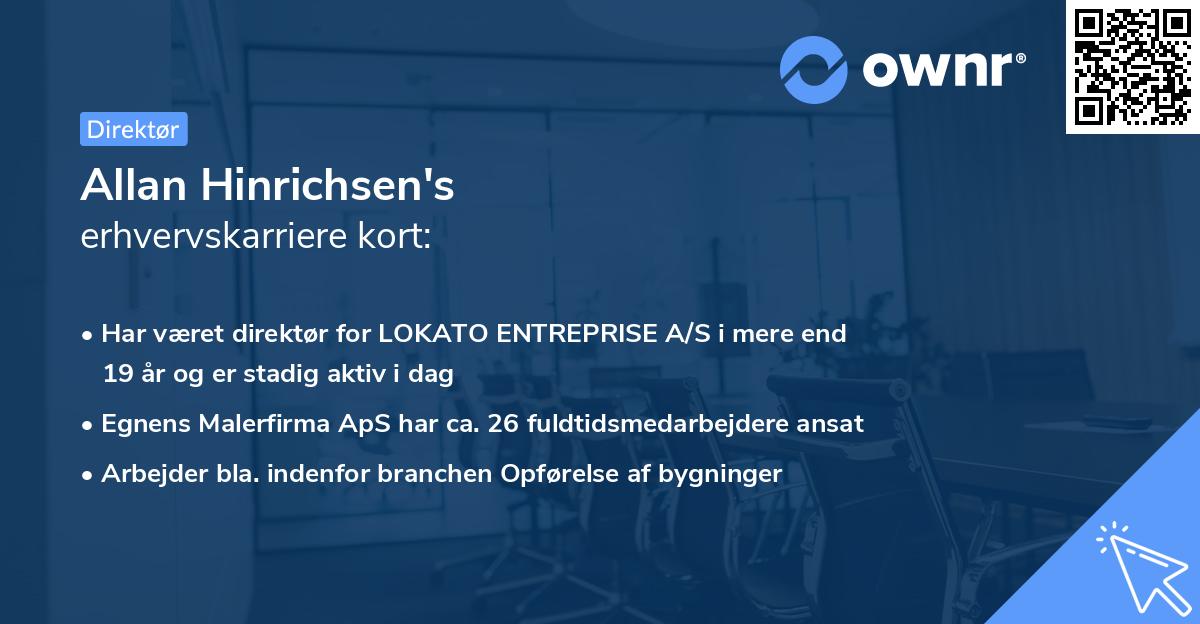 Allan Hinrichsen's erhvervskarriere kort