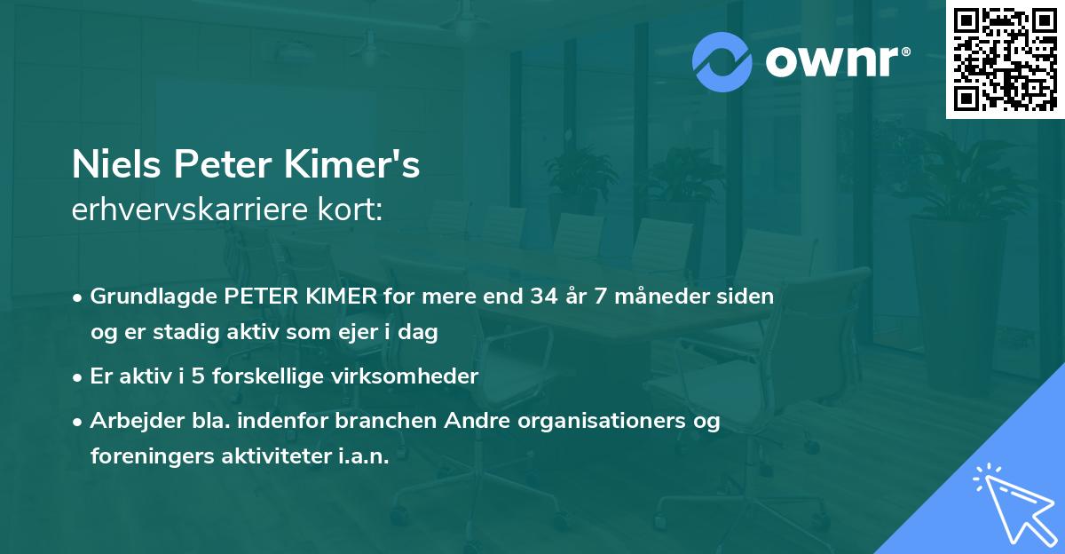 Niels Peter Kimer's erhvervskarriere kort