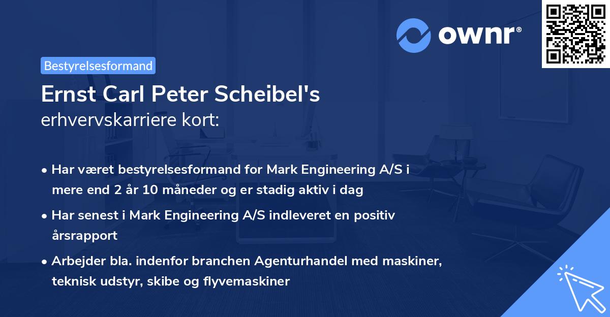 Ernst Carl Peter Scheibel's erhvervskarriere kort