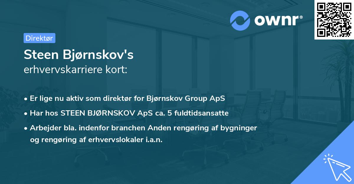 Steen Bjørnskov's erhvervskarriere kort