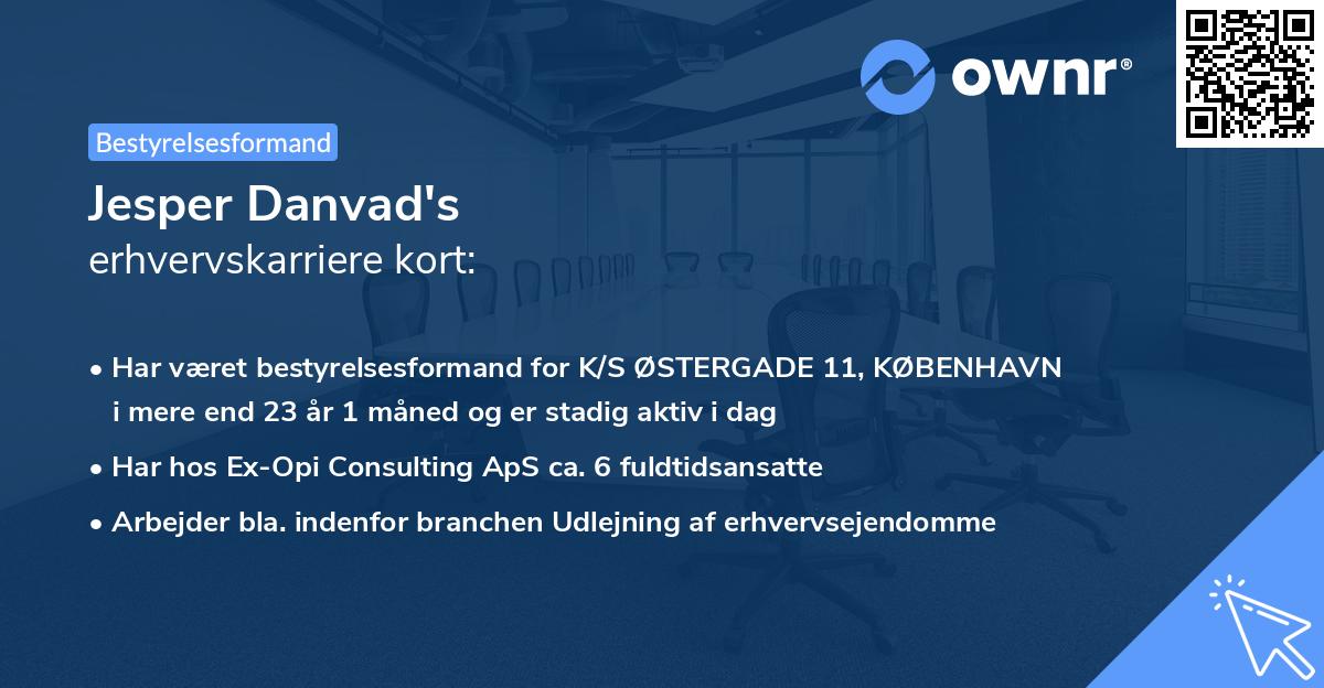 Jesper Danvad's erhvervskarriere kort
