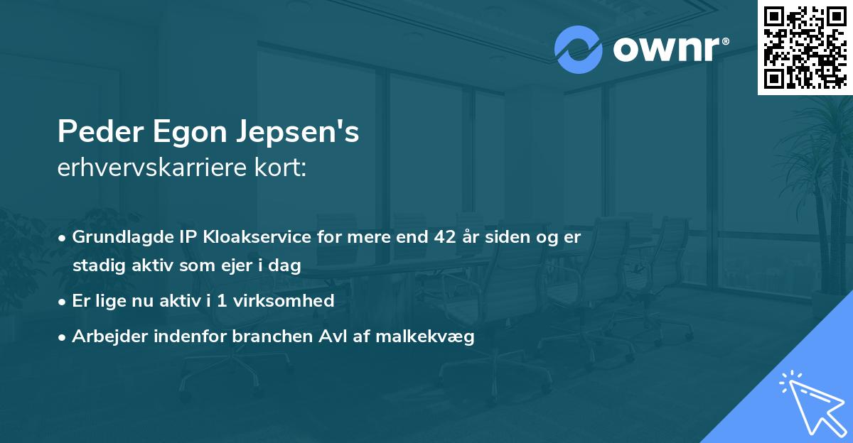 Peder Egon Jepsen's erhvervskarriere kort