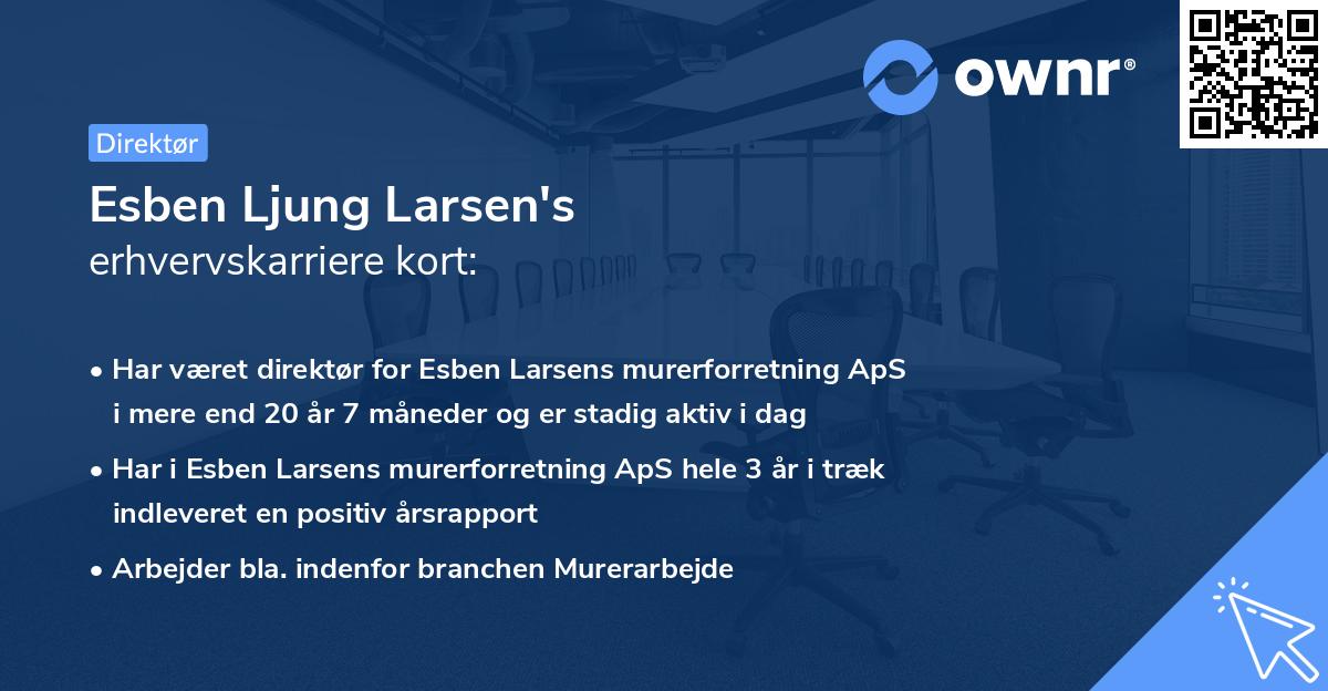 Esben Ljung Larsen's erhvervskarriere kort