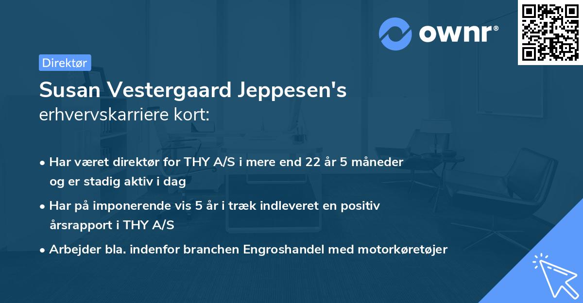 Susan Vestergaard Jeppesen's erhvervskarriere kort