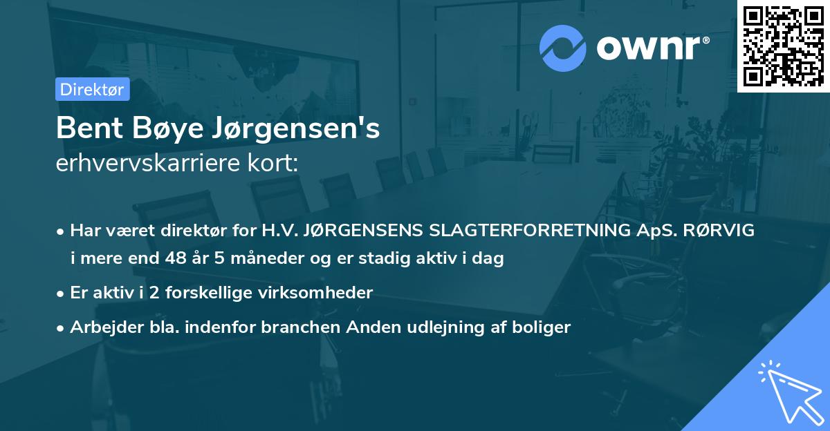 Bent Bøye Jørgensen's erhvervskarriere kort