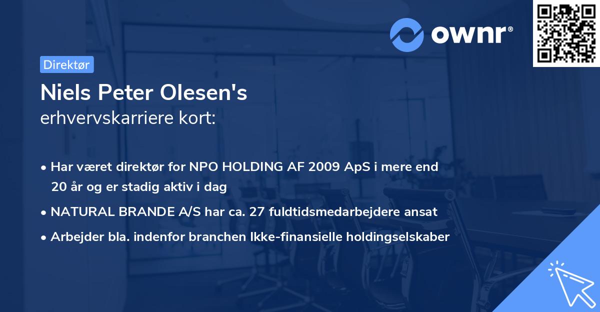 Niels Peter Olesen's erhvervskarriere kort