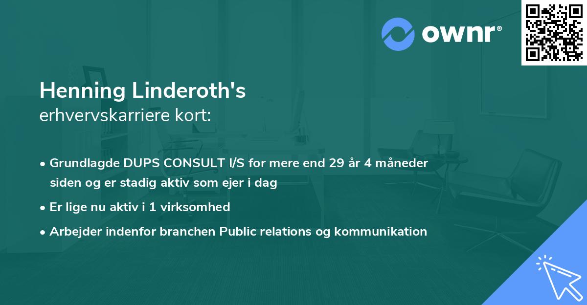 Henning Linderoth's erhvervskarriere kort
