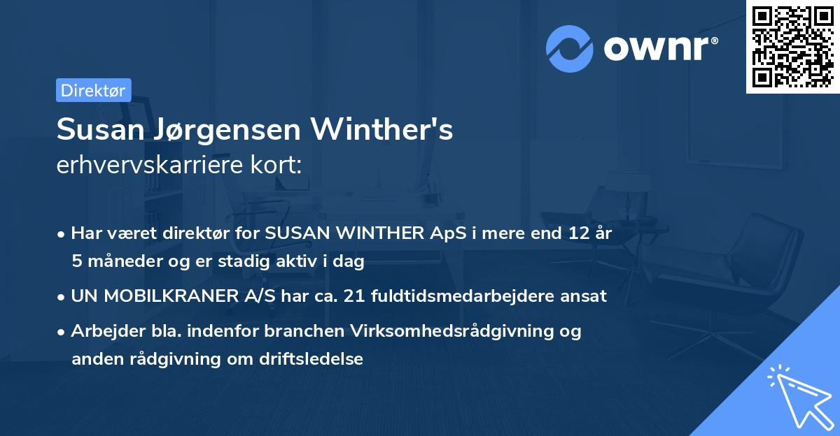 Susan Jørgensen Winther's erhvervskarriere kort