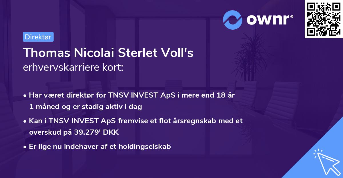 Thomas Nicolai Sterlet Voll's erhvervskarriere kort