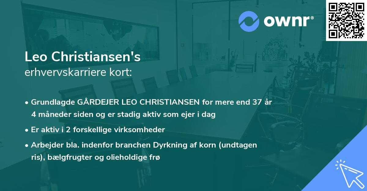 Leo Christiansen's erhvervskarriere kort