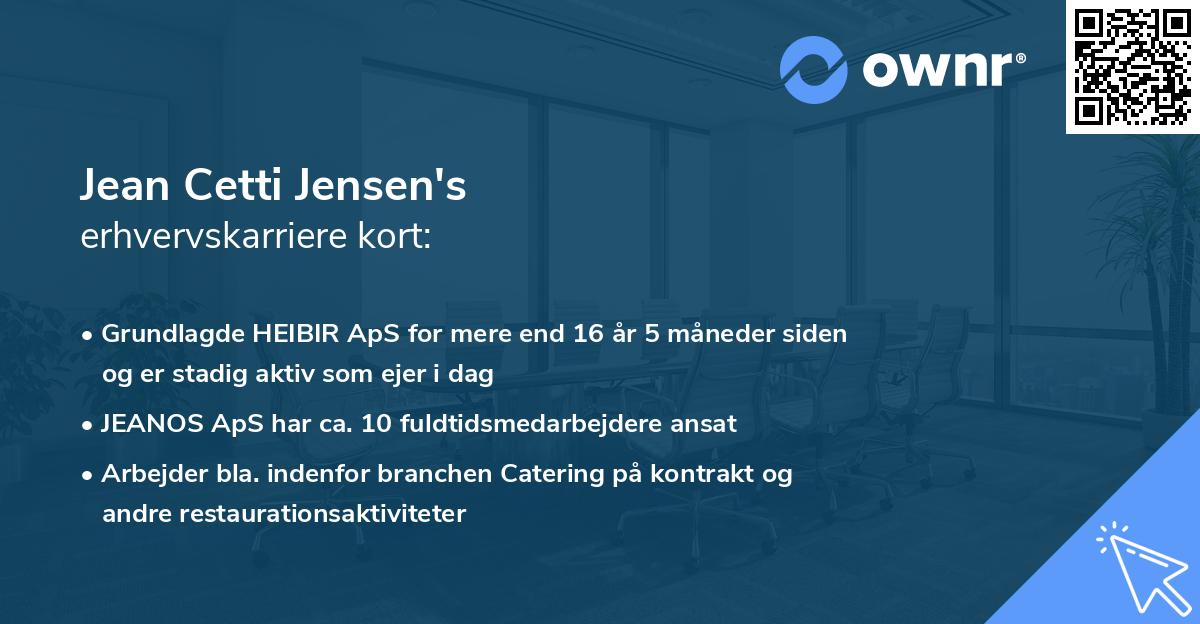Jean Cetti Jensen's erhvervskarriere kort