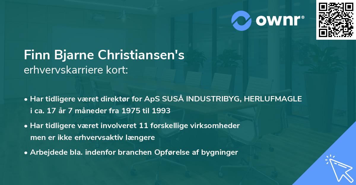 Finn Bjarne Christiansen's erhvervskarriere kort