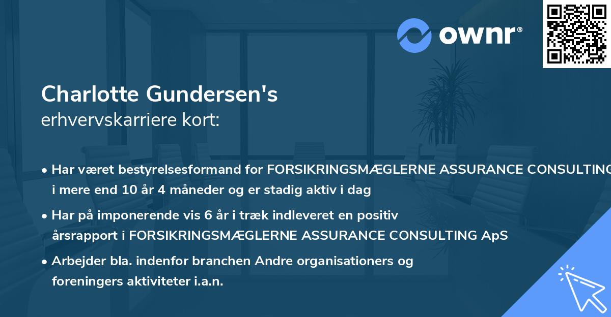 Charlotte Gundersen's erhvervskarriere kort