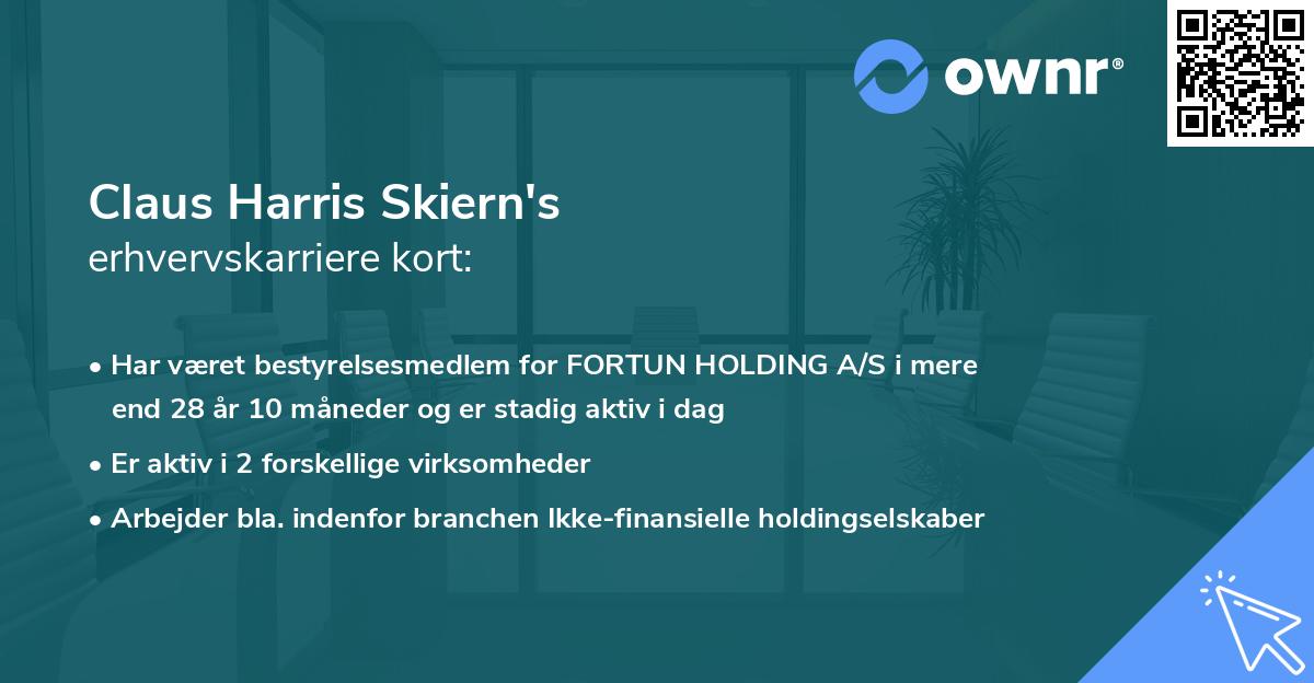 Claus Harris Skiern's erhvervskarriere kort