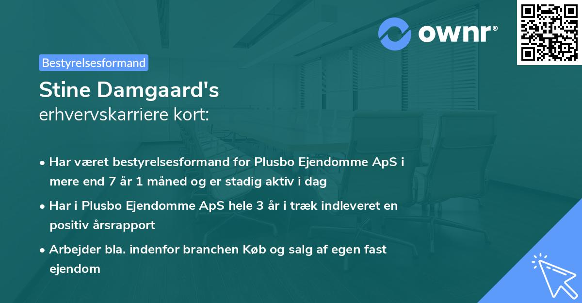Stine Damgaard's erhvervskarriere kort