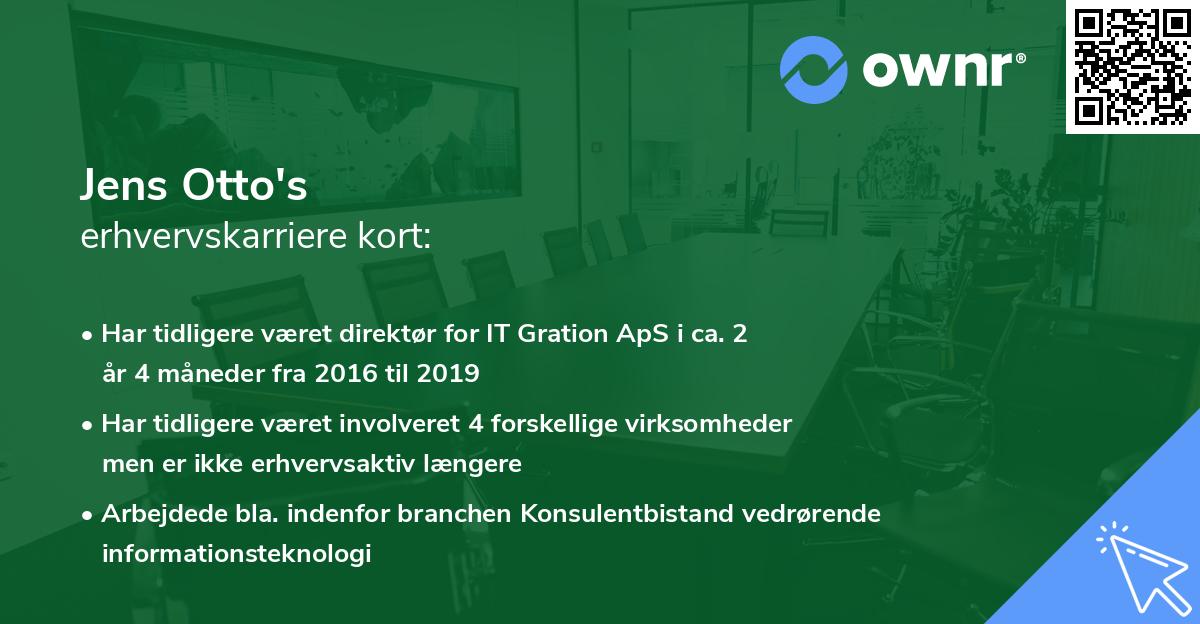 Jens Otto's erhvervskarriere kort