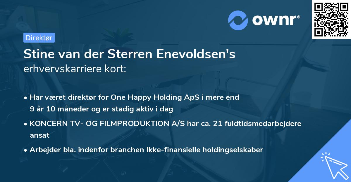 Stine van der Sterren Enevoldsen's erhvervskarriere kort