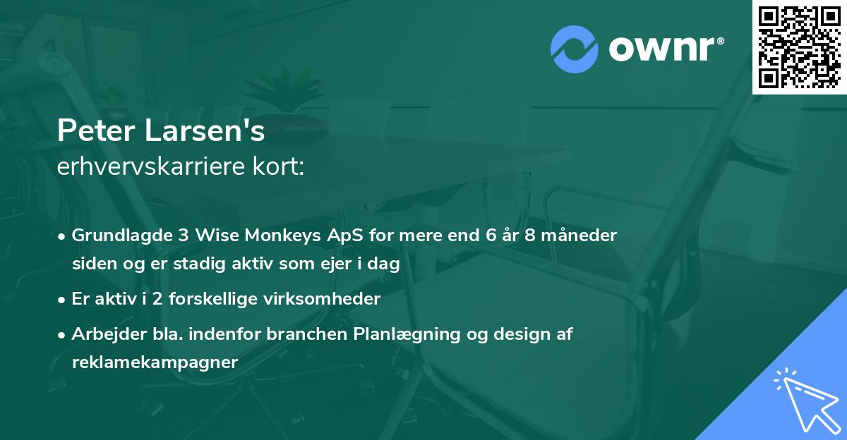 Peter Larsen's erhvervskarriere kort