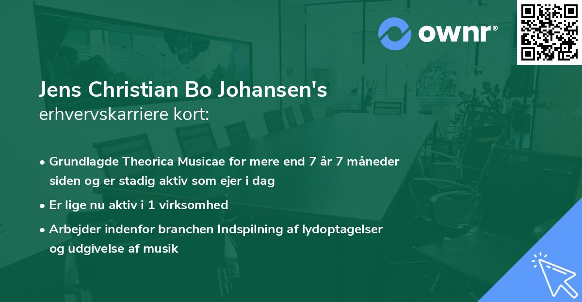 Jens Christian Bo Johansen's erhvervskarriere kort