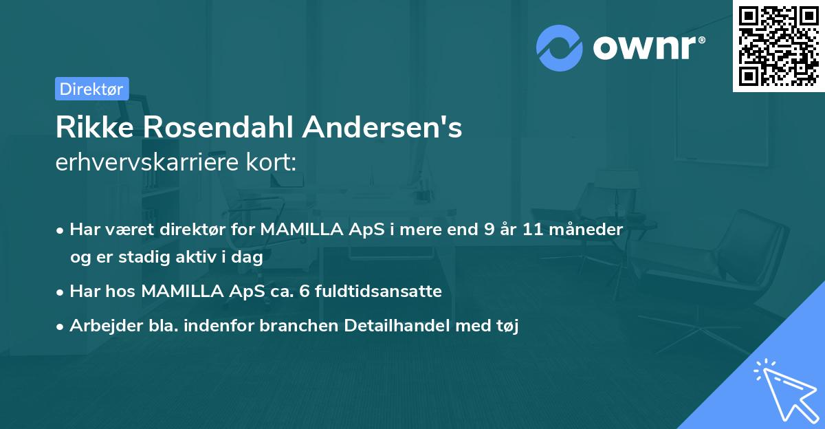 Rikke Rosendahl Andersen's erhvervskarriere kort