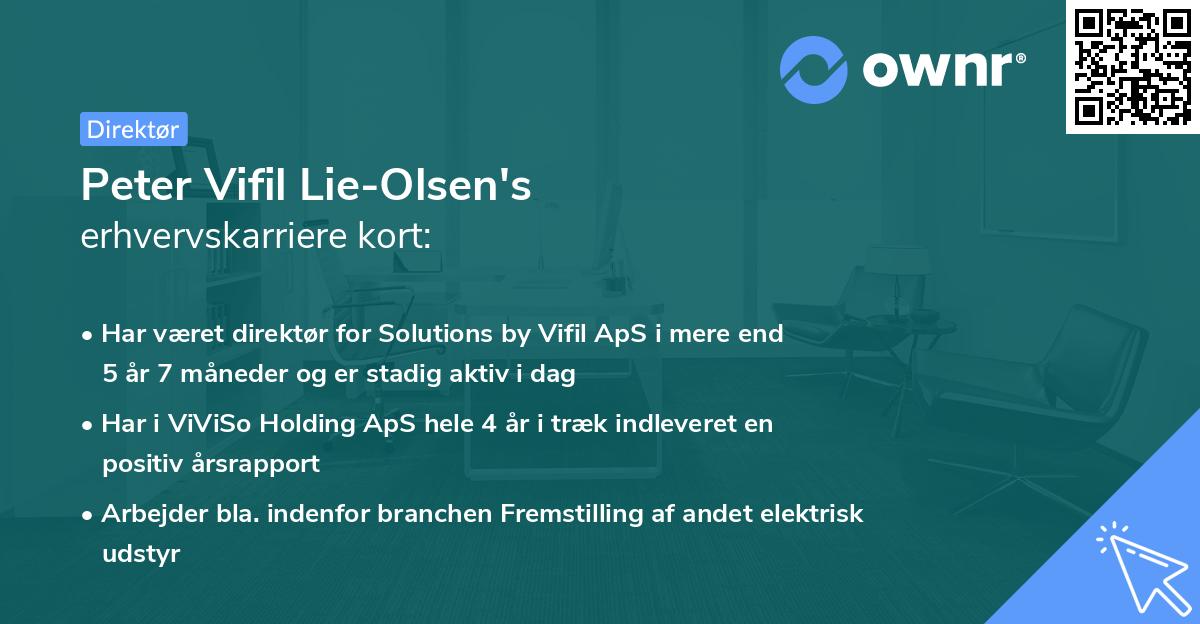 Peter Vifil Lie-Olsen's erhvervskarriere kort