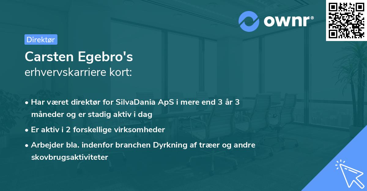 Carsten Egebro's erhvervskarriere kort