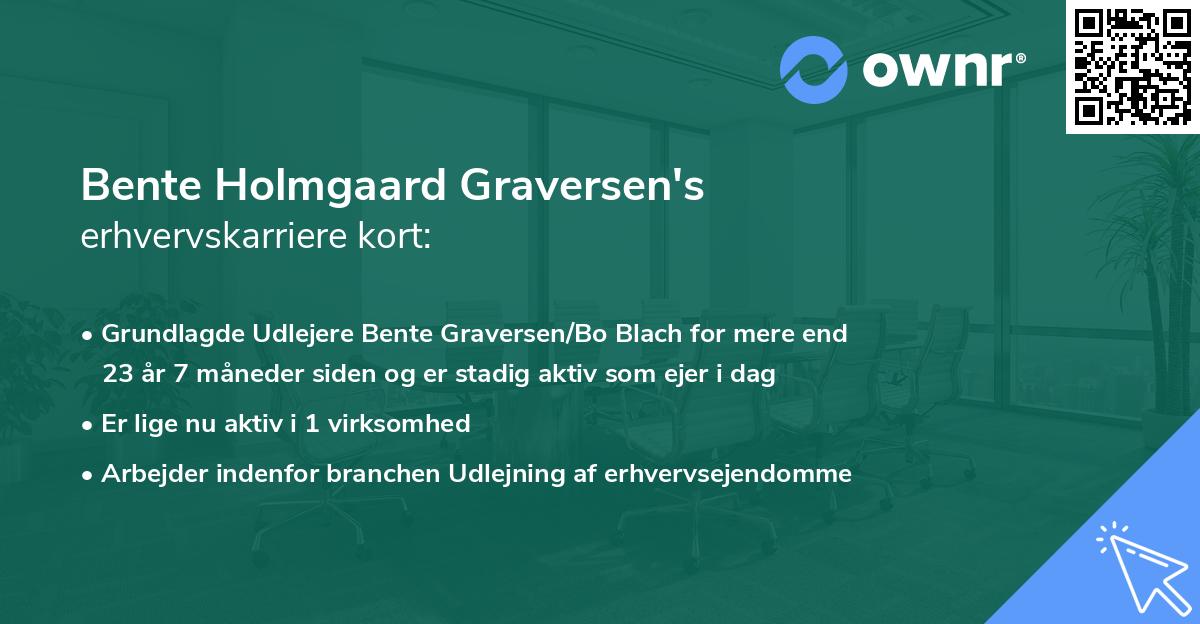 Bente Holmgaard Graversen's erhvervskarriere kort