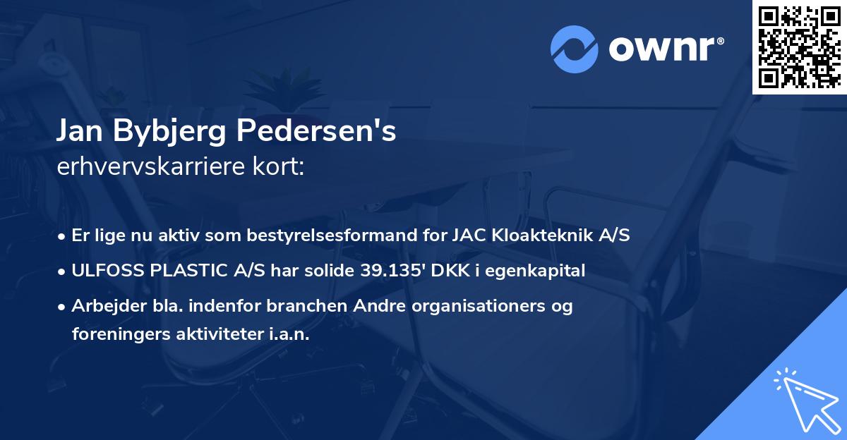 Jan Bybjerg Pedersen's erhvervskarriere kort