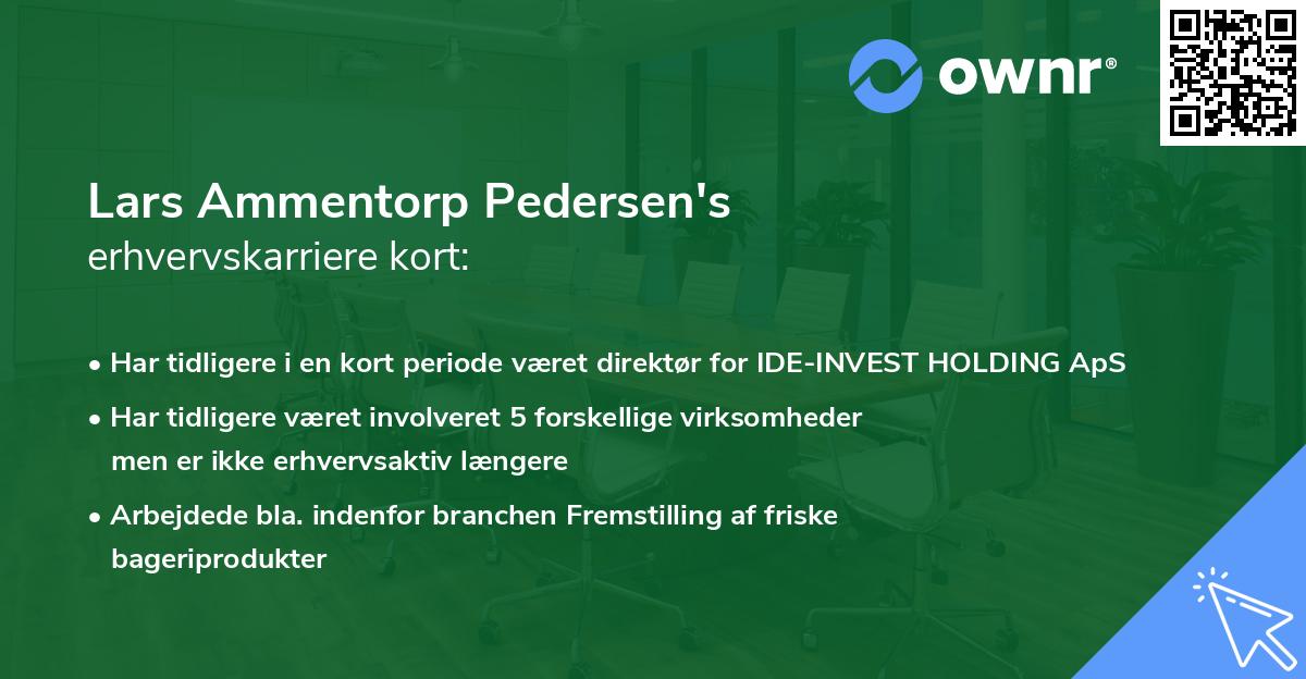 Lars Ammentorp Pedersen's erhvervskarriere kort