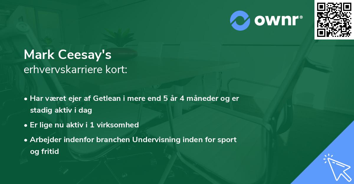 Mark Ceesay's erhvervskarriere kort