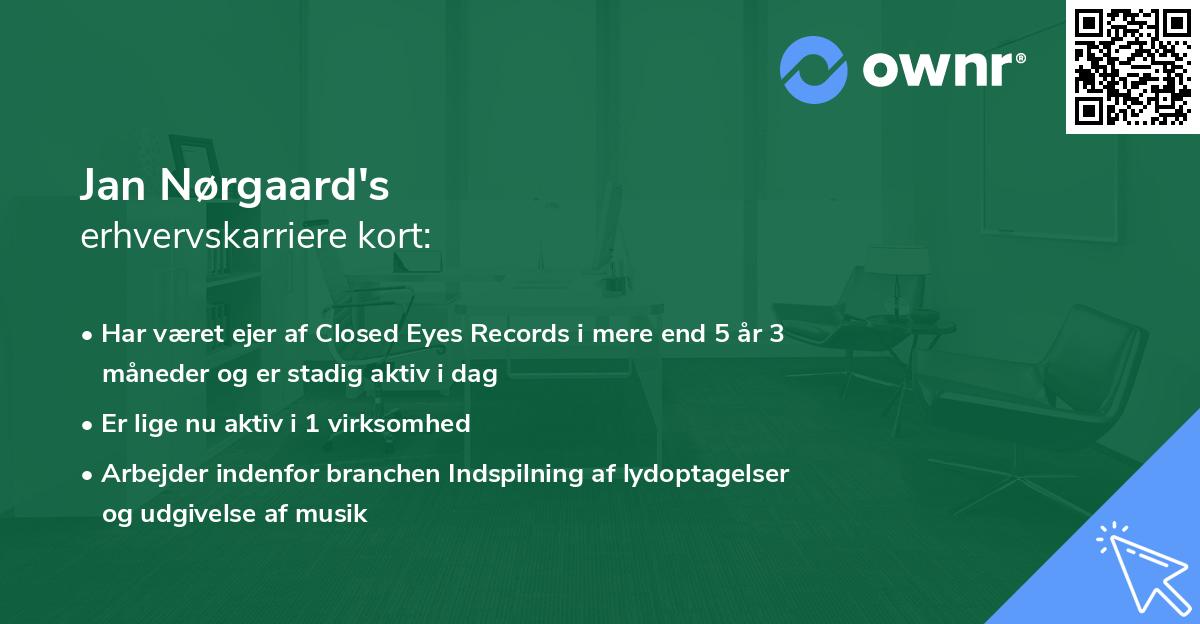 Jan Nørgaard's erhvervskarriere kort