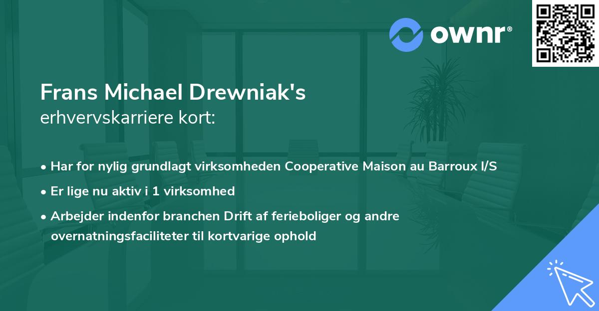 Frans Michael Drewniak's erhvervskarriere kort