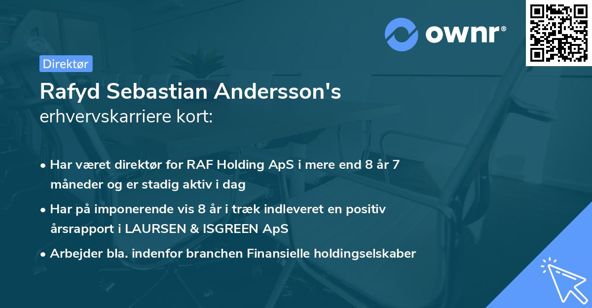 Rafyd Sebastian Andersson's erhvervskarriere kort