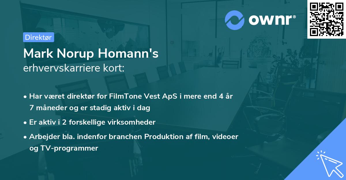 Mark Norup Homann's erhvervskarriere kort