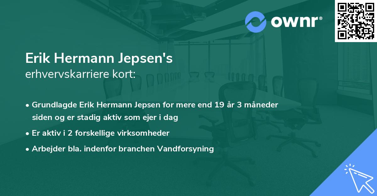 Erik Hermann Jepsen's erhvervskarriere kort