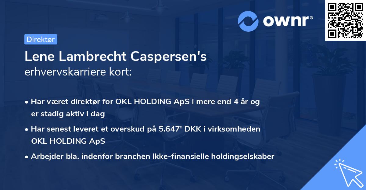 Lene Lambrecht Caspersen's erhvervskarriere kort