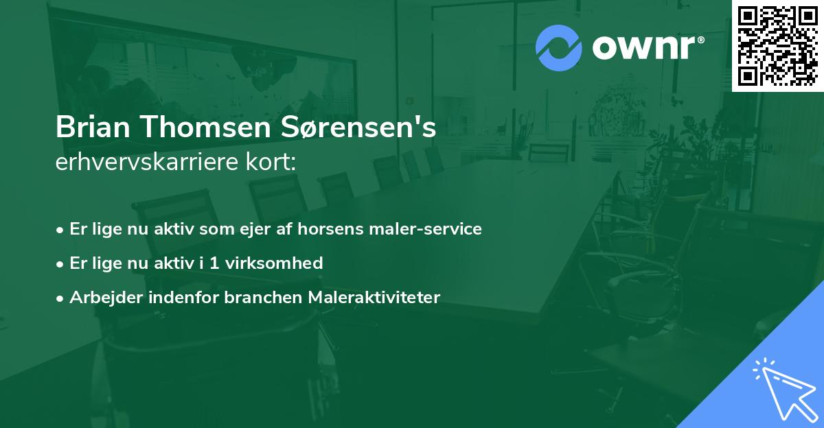 Brian Thomsen Sørensen's erhvervskarriere kort