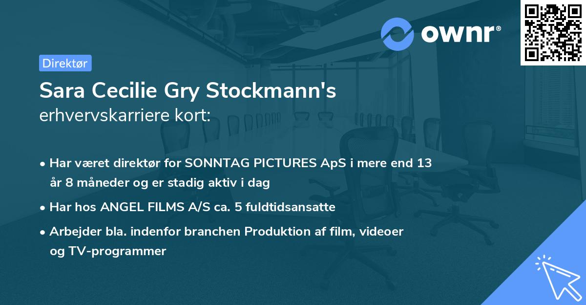 Sara Cecilie Gry Stockmann's erhvervskarriere kort