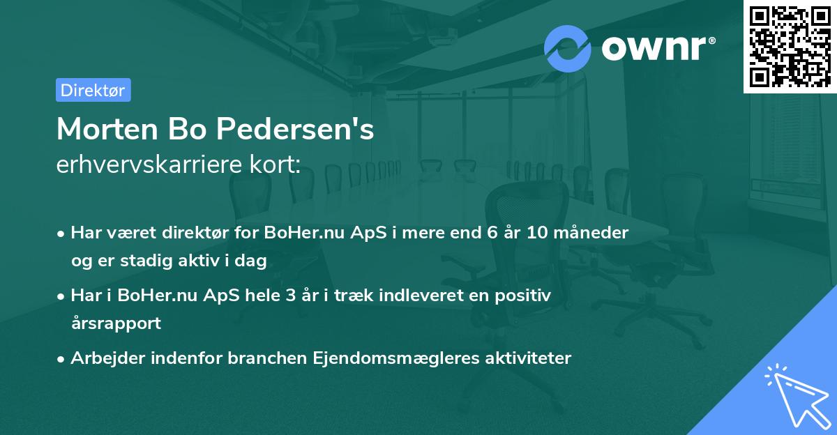 Morten Bo Pedersen's erhvervskarriere kort