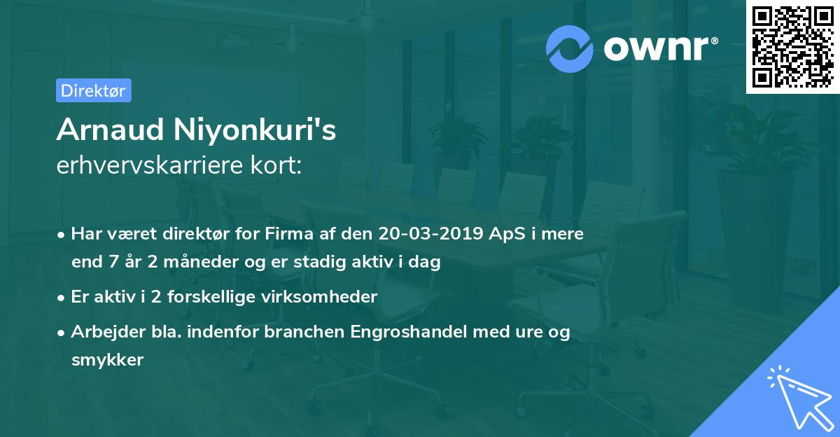 Arnaud Niyonkuri's erhvervskarriere kort