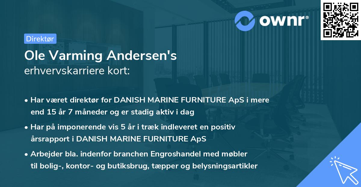 Ole Varming Andersen's erhvervskarriere kort